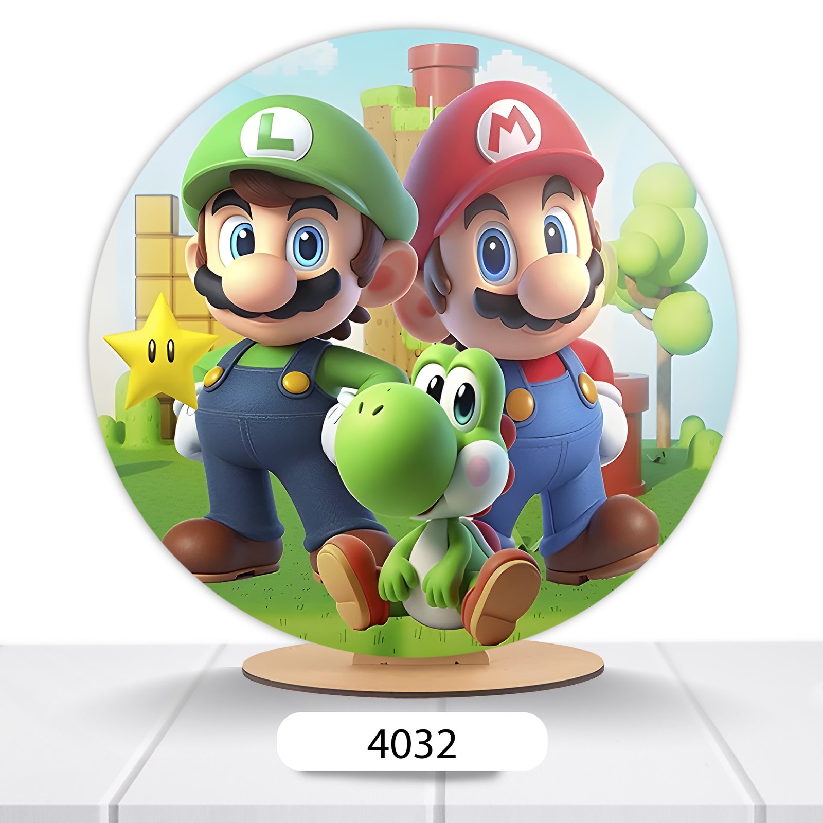 Painel Redondo Super Mario 50x50cm - Imagem 3