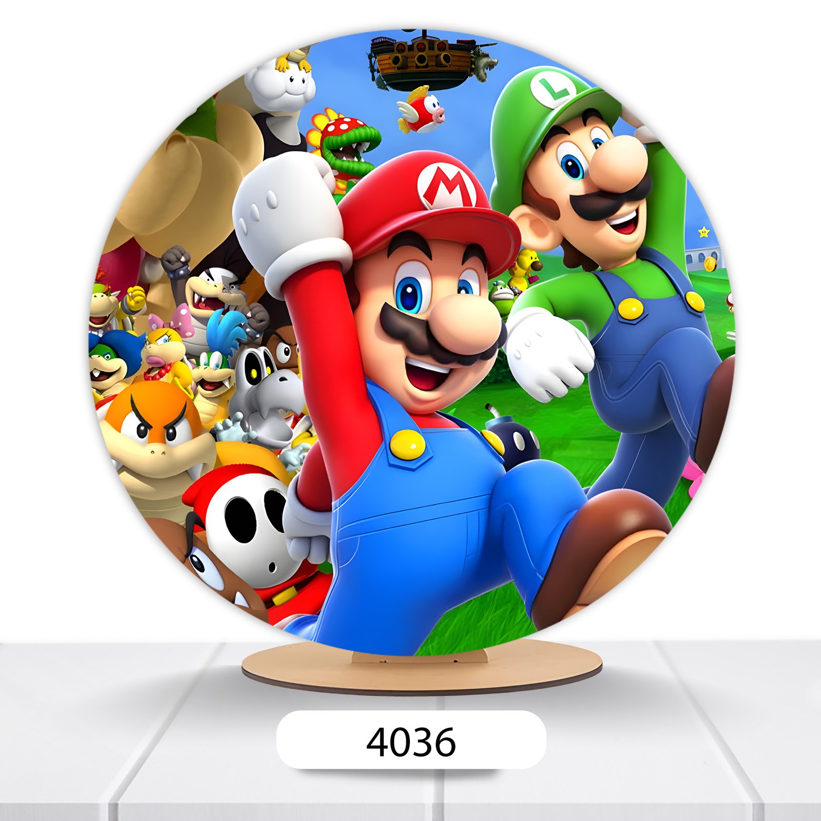 Painel Redondo Super Mario 50x50cm - Imagem 7