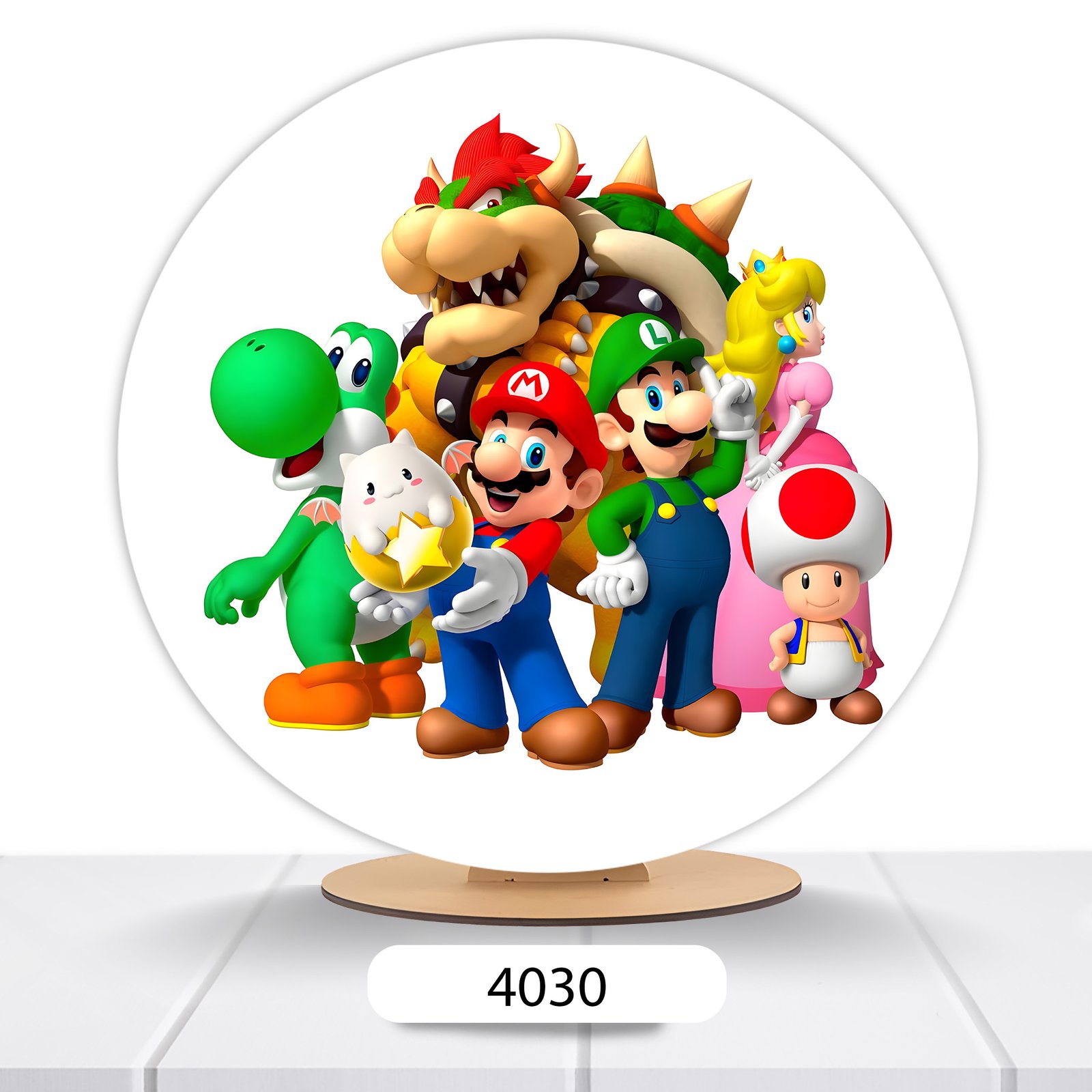 Painel Redondo Super Mario 50x50cm