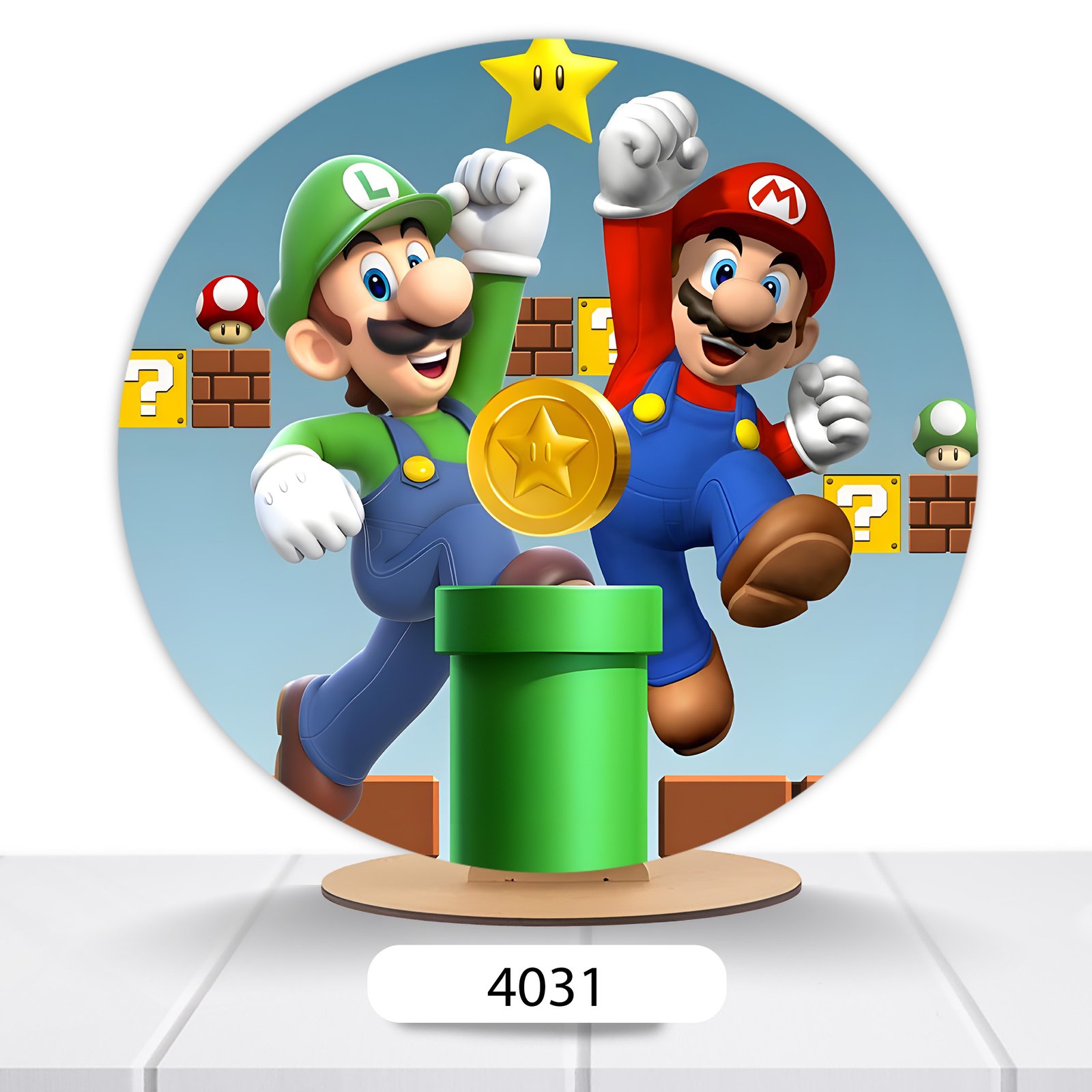 Painel Redondo Super Mario 50x50cm - Imagem 2