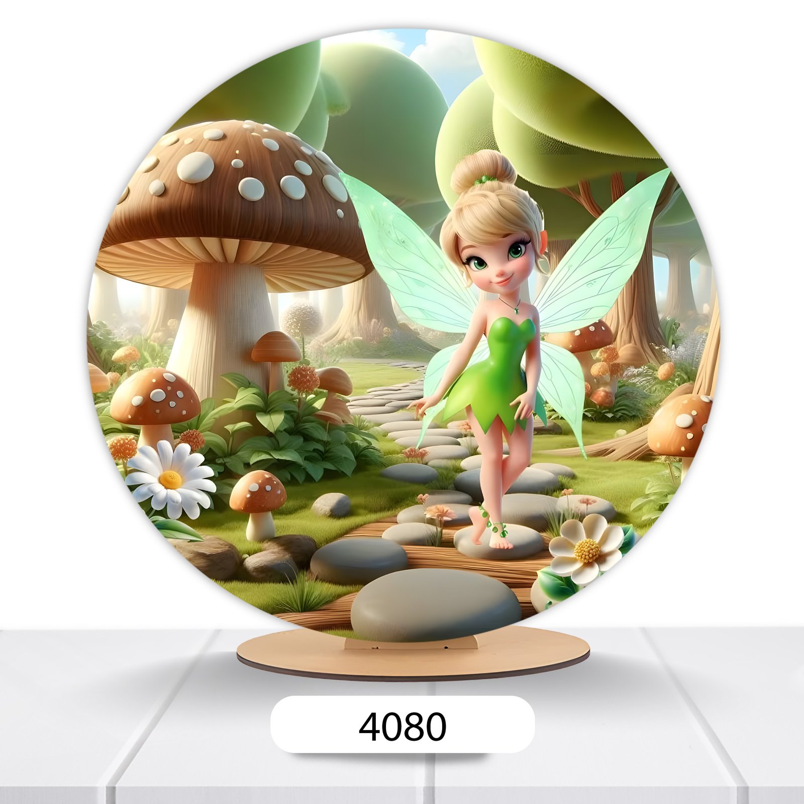 Painel Redondo Tinker Bell/Sininho 50x50cm - Imagem 2