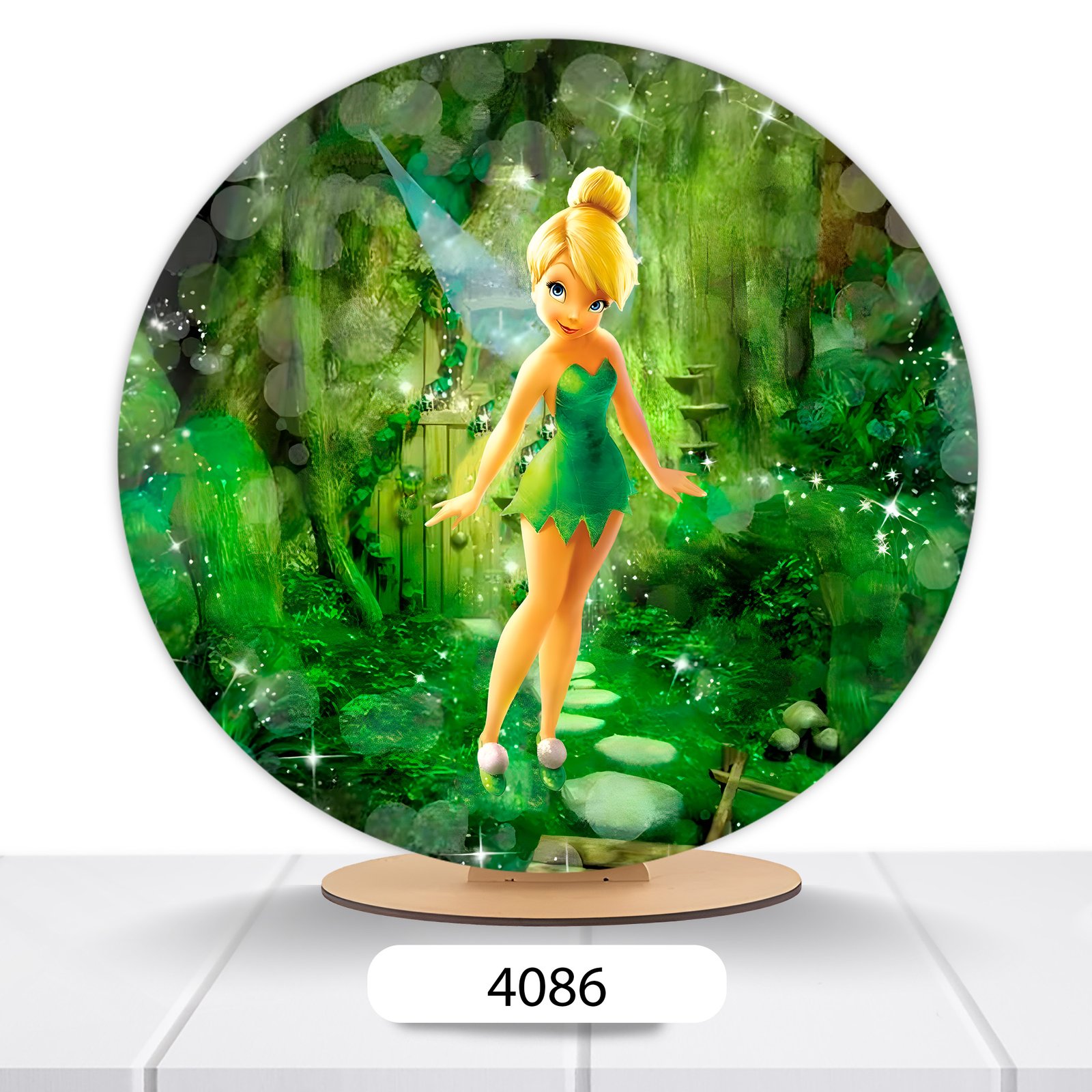 Painel Redondo Tinker Bell/Sininho 50x50cm - Imagem 7