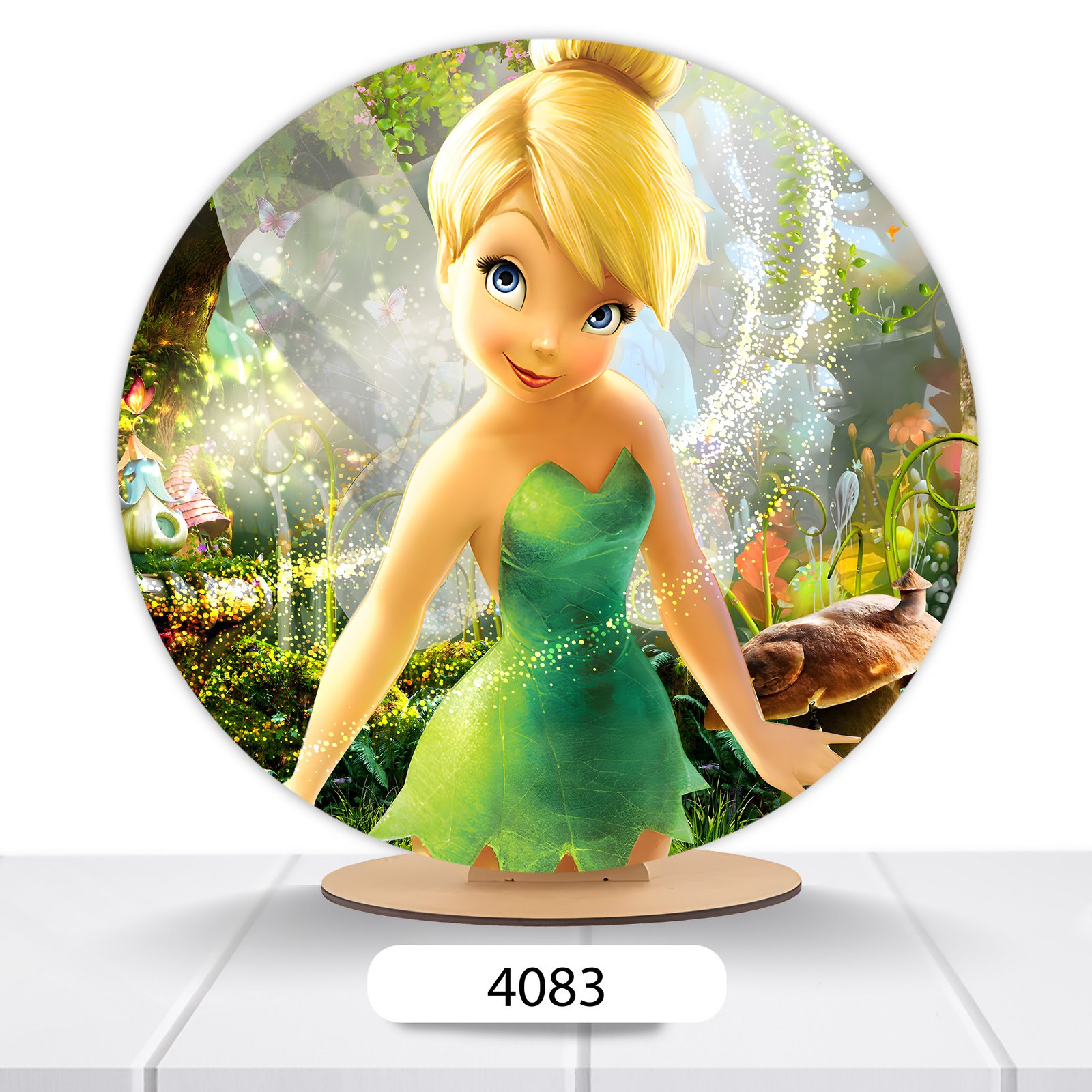 Painel Redondo Tinker Bell/Sininho 50x50cm - Imagem 5