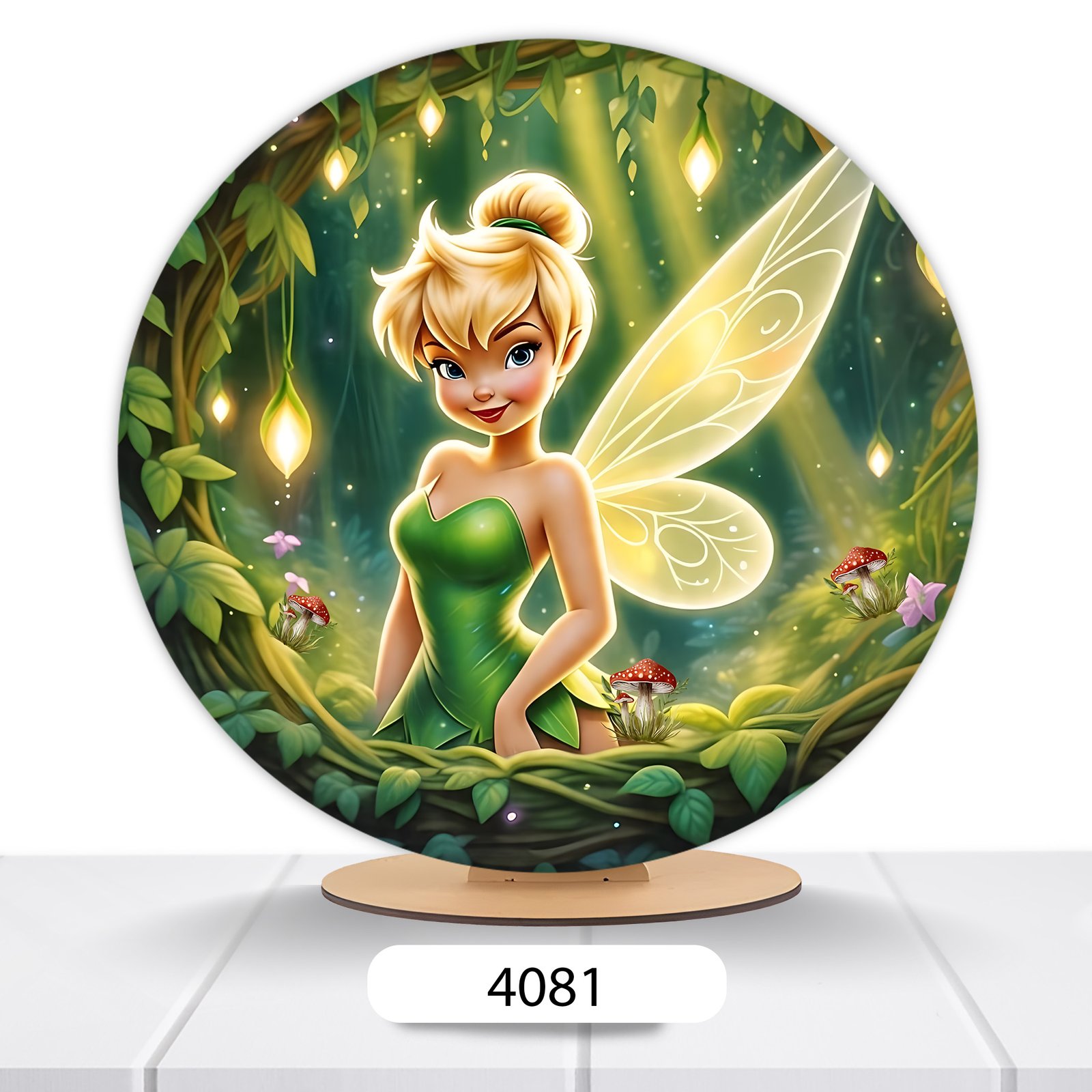 Painel Redondo Tinker Bell/Sininho 50x50cm - Imagem 3