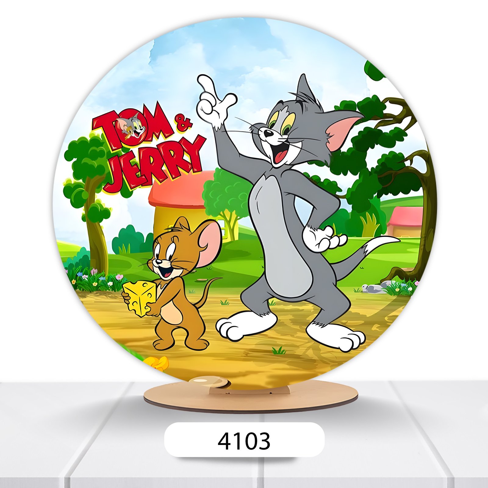Painel Redondo Tom E Jerry 50x50cm - Imagem 4