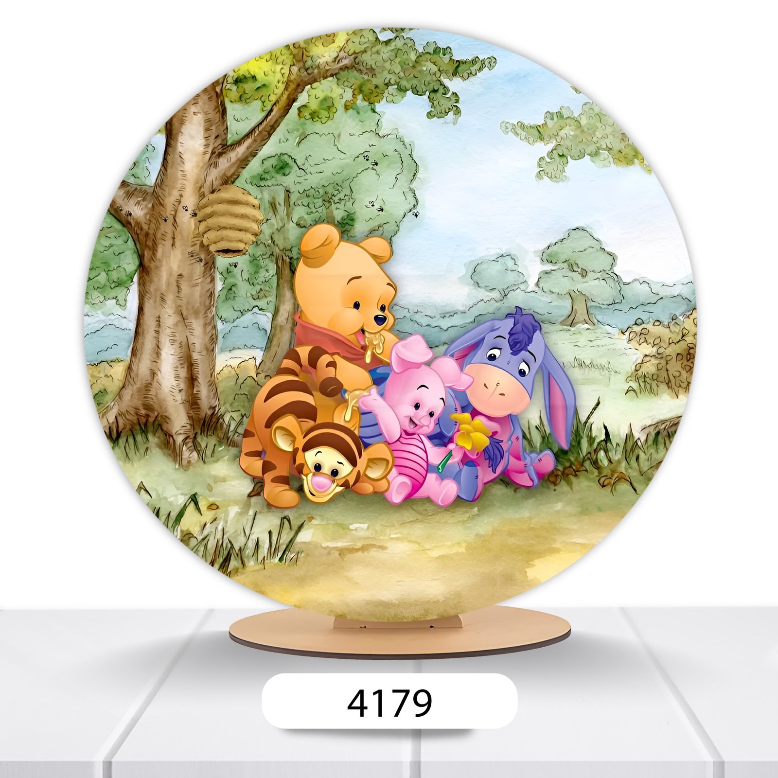 Painel Redondo Ursinho Pooh 50x50cm