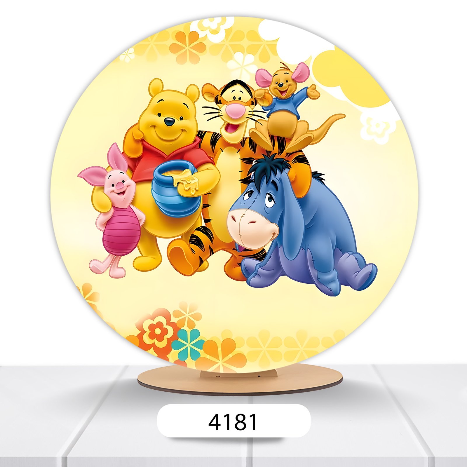 Painel Redondo Ursinho Pooh 50x50cm - Imagem 3