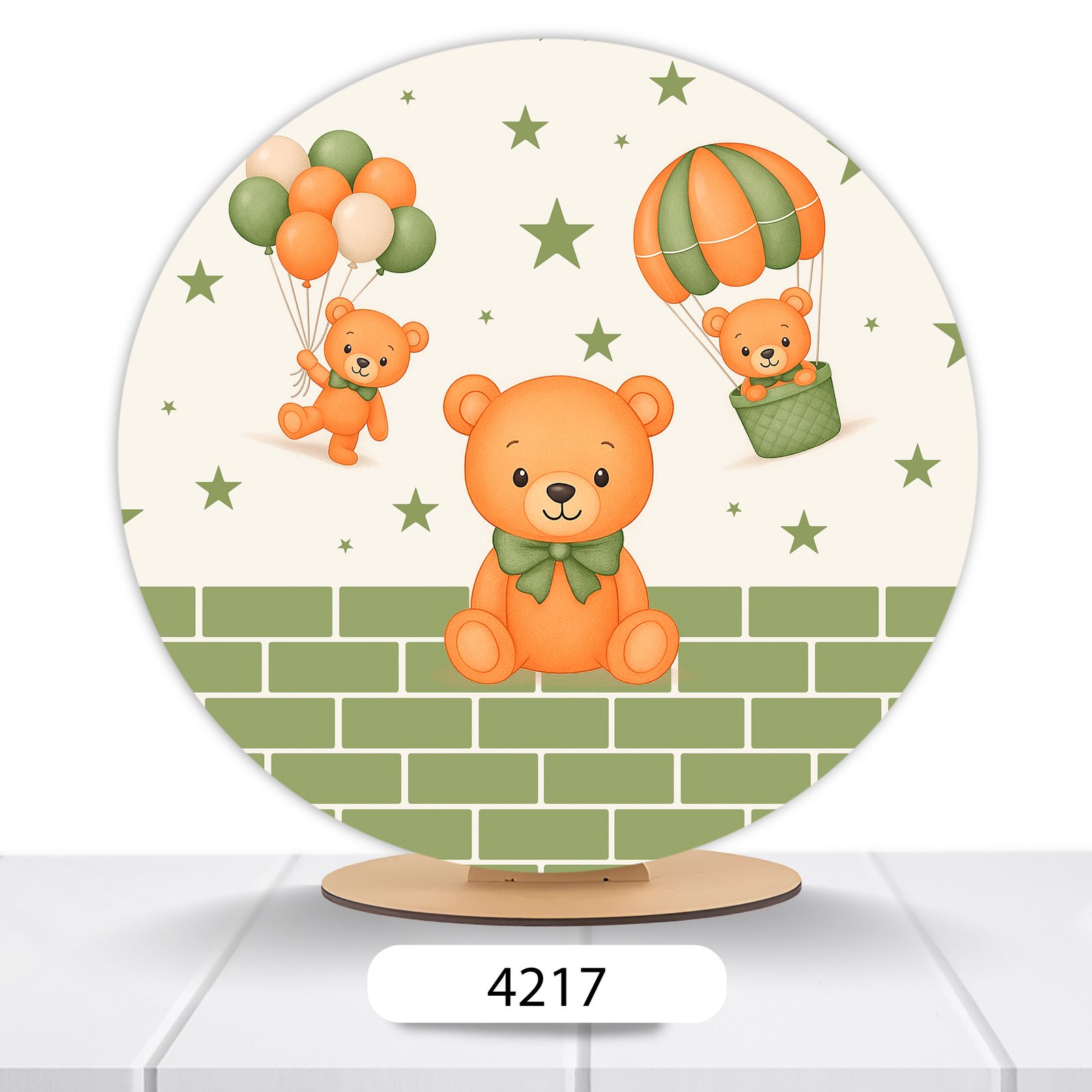 Painel Redondo Ursinho Baloeiro 50x50cm - Imagem 19