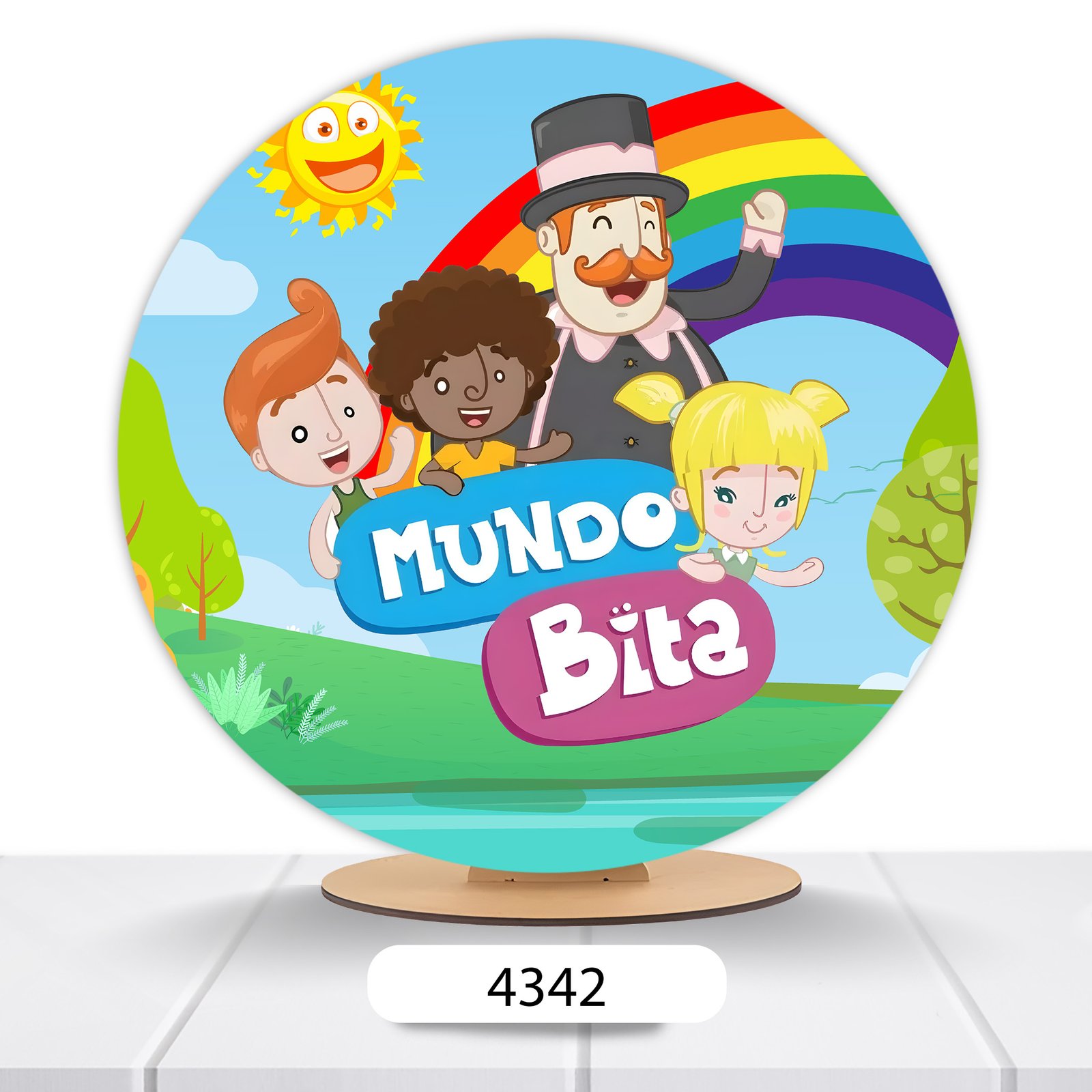 Painel Redondo Mundo Bita 50x50cm - Imagem 7