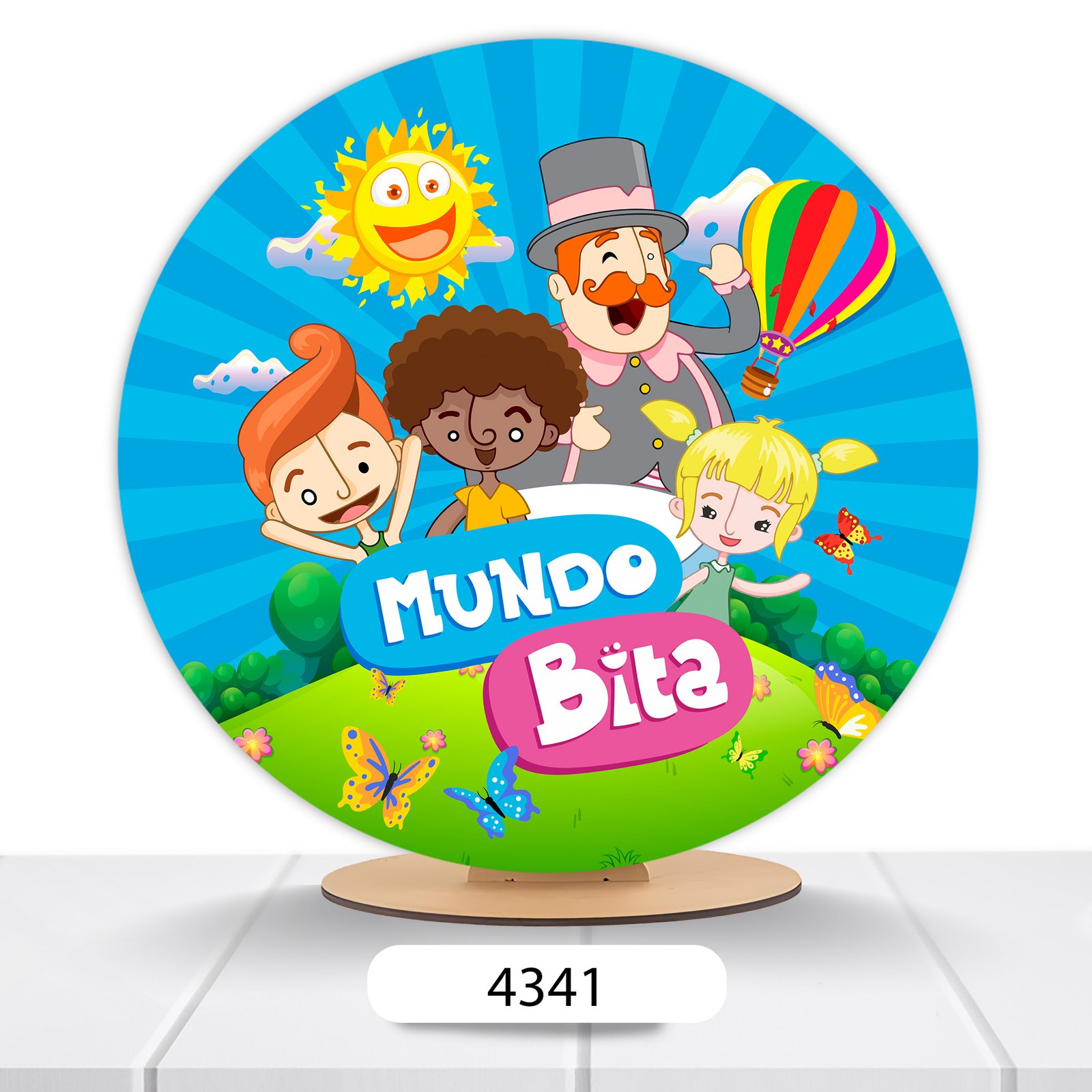 Painel Redondo Mundo Bita 50x50cm - Imagem 6