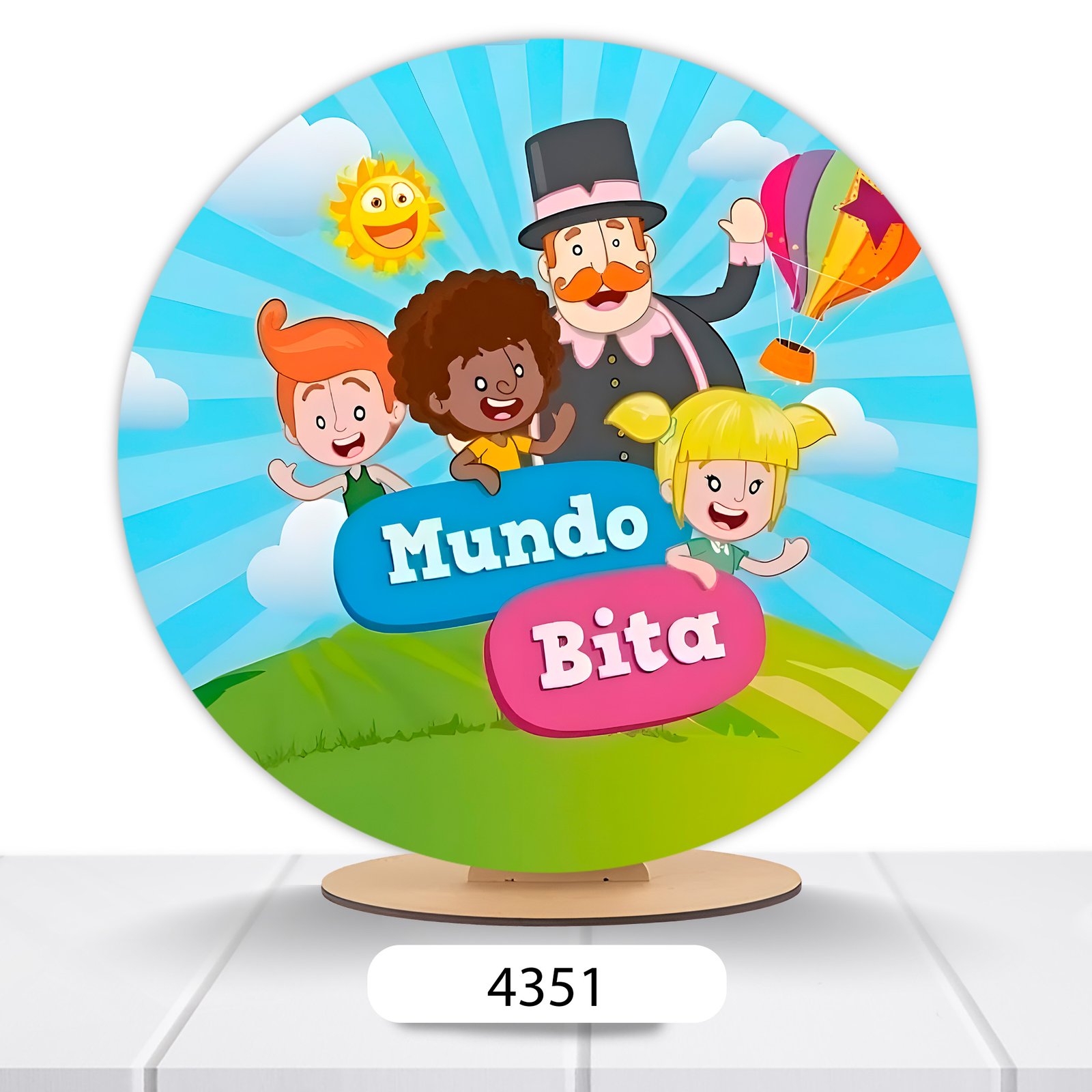 Painel Redondo Mundo Bita 50x50cm - Imagem 16