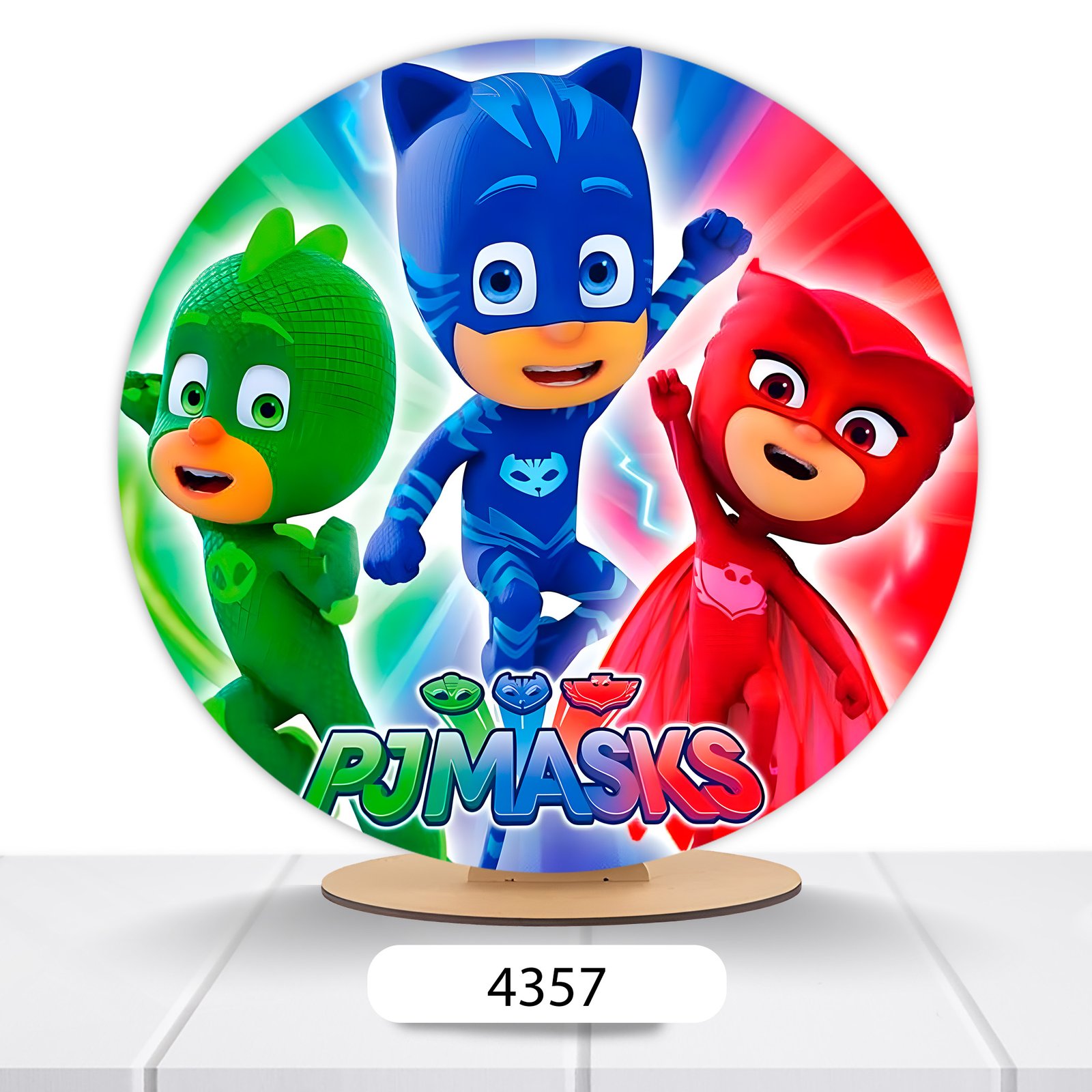Painel Redondo PJ Masks 50x50cm - Imagem 4
