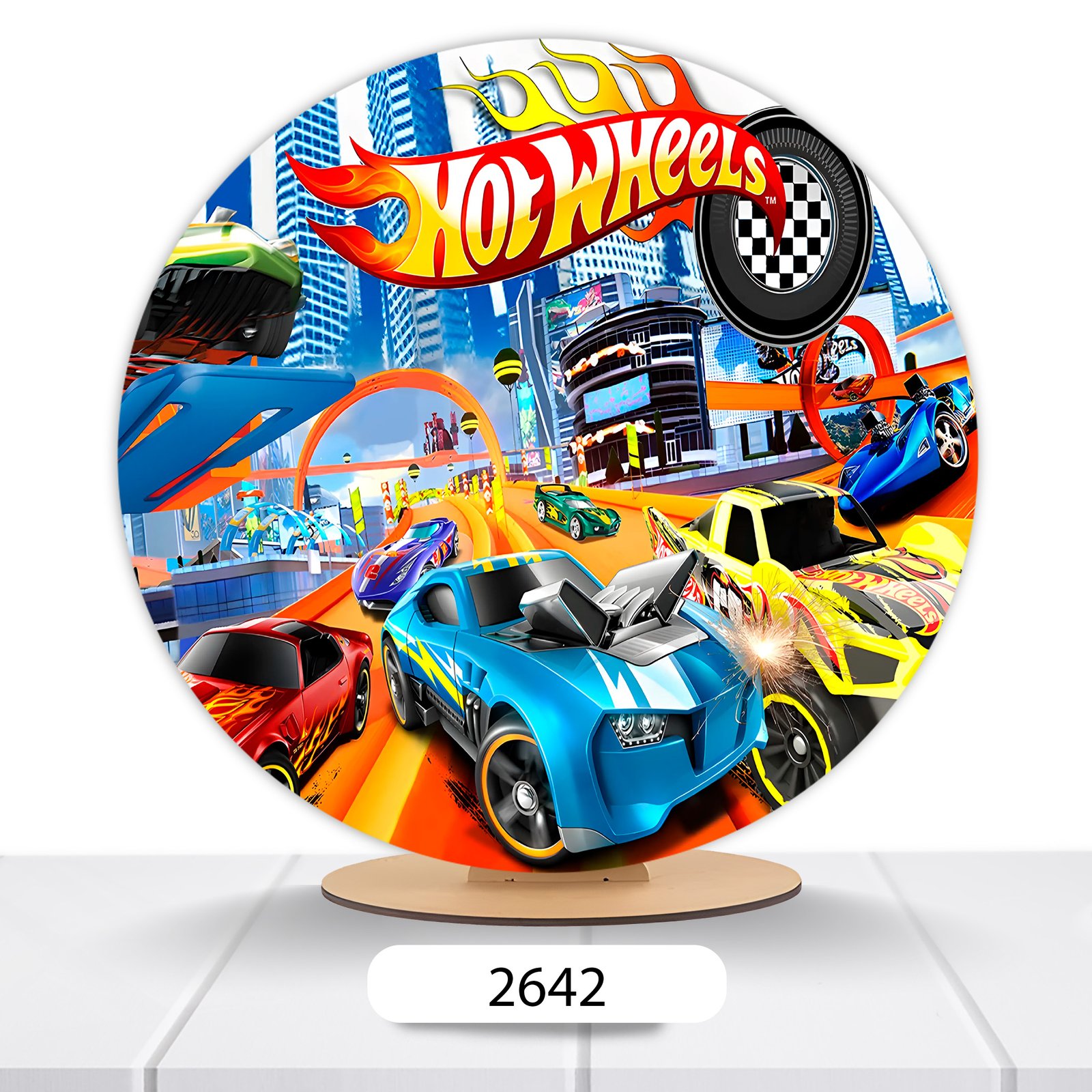Painel Redondo Hot Wheels 50x50cm - Imagem 2