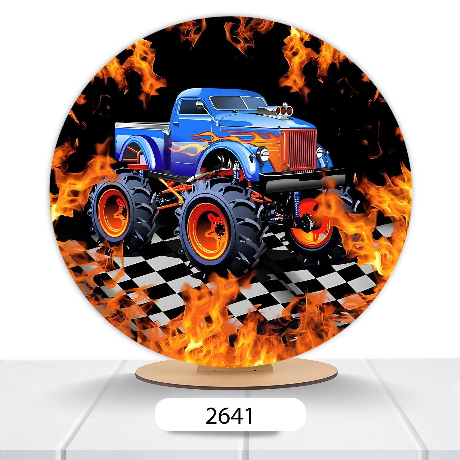 Painel Redondo Hot Wheels 50x50cm
