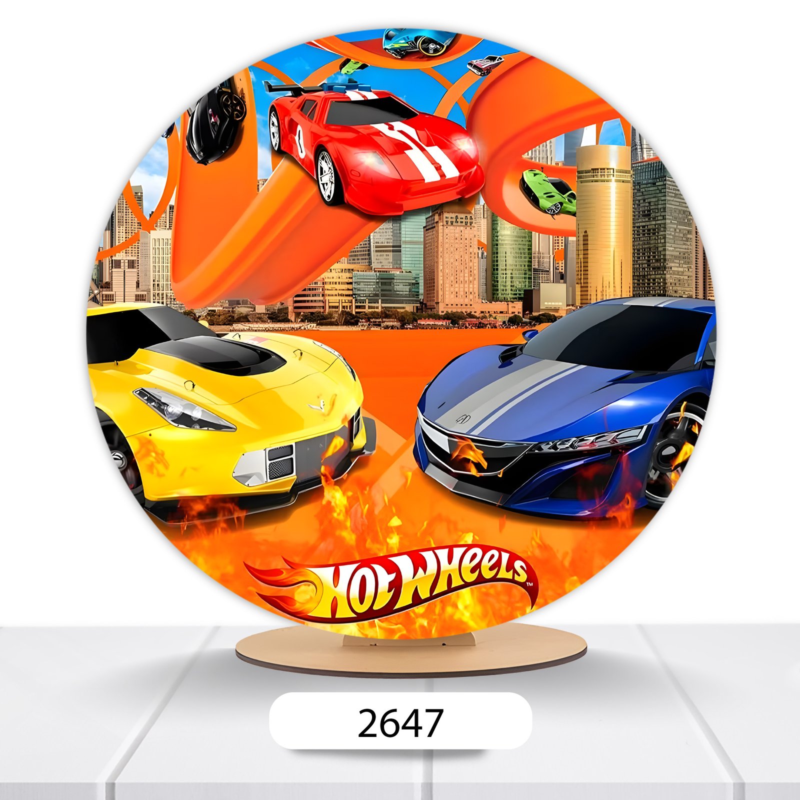 Painel Redondo Hot Wheels 50x50cm - Imagem 7