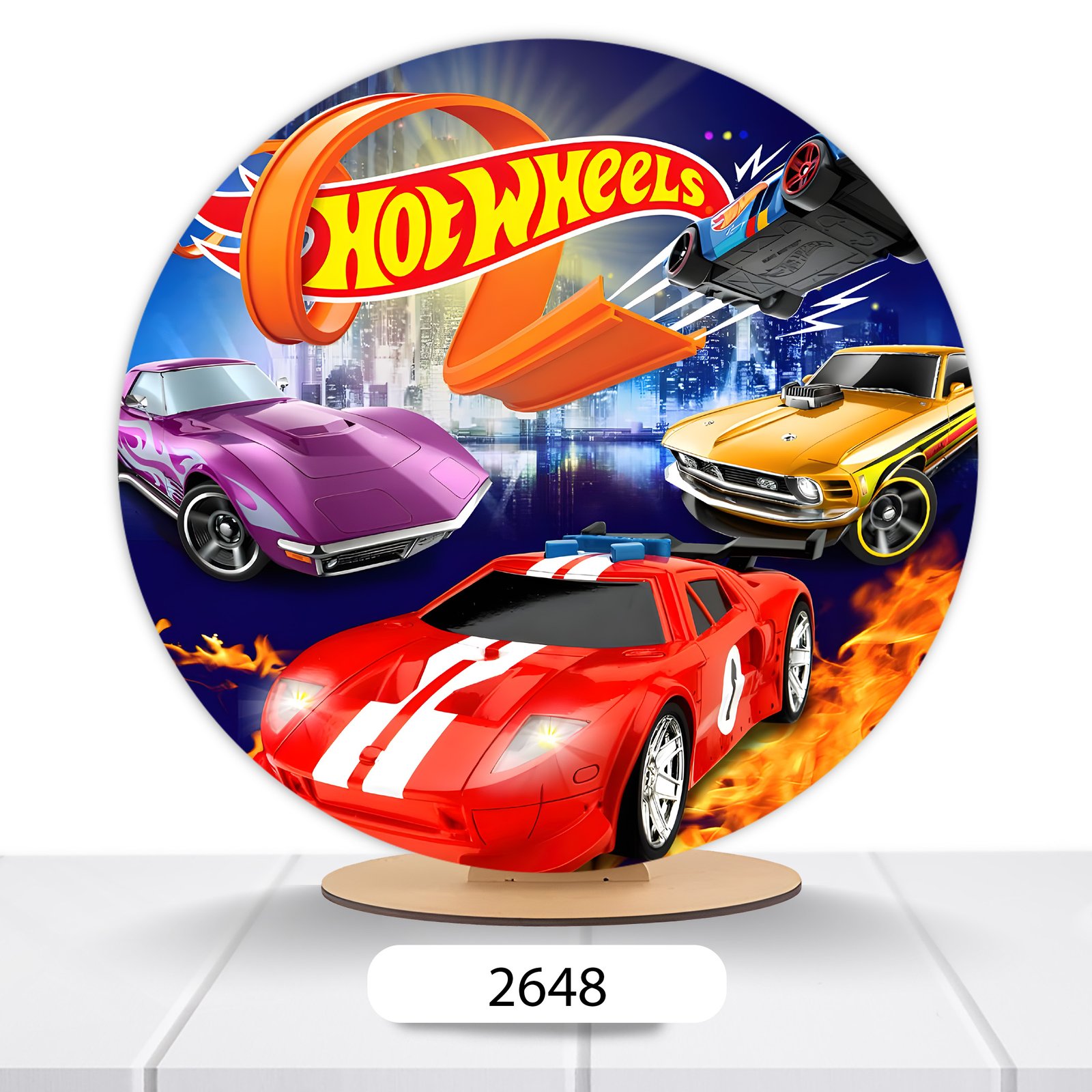 Painel Redondo Hot Wheels 50x50cm - Imagem 8