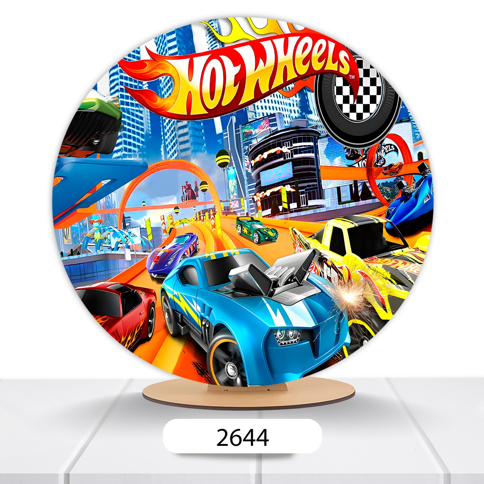 Painel Redondo Hot Wheels 50x50cm - Imagem 4