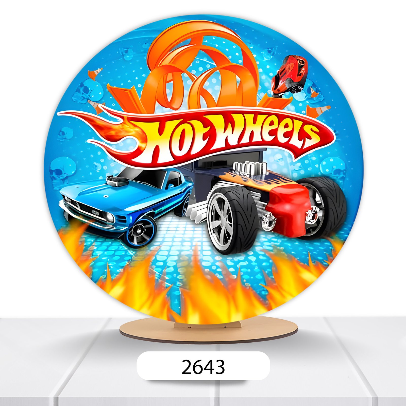 Painel Redondo Hot Wheels 50x50cm - Imagem 3