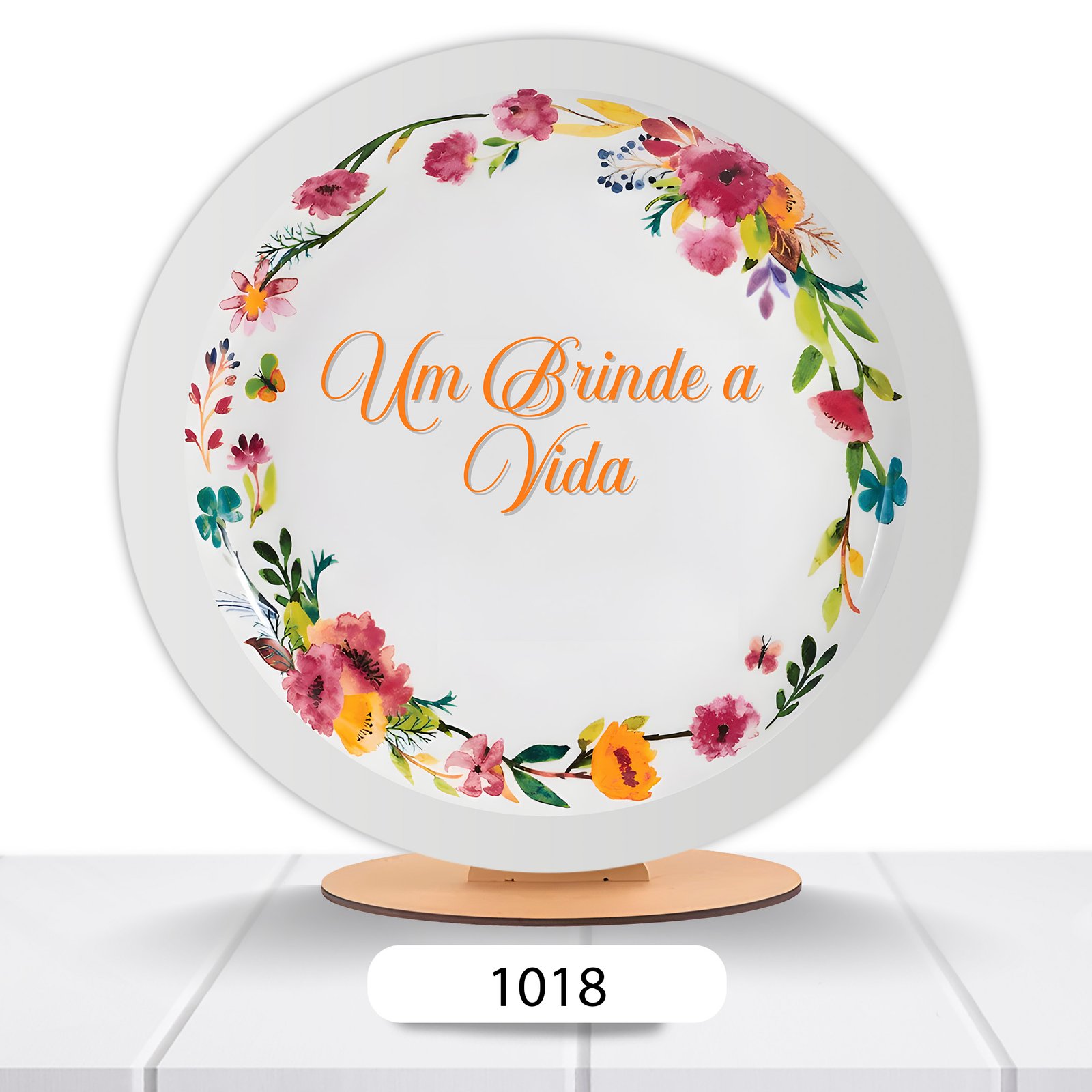 Painel Redondo Brinde A Vida 50x50cm