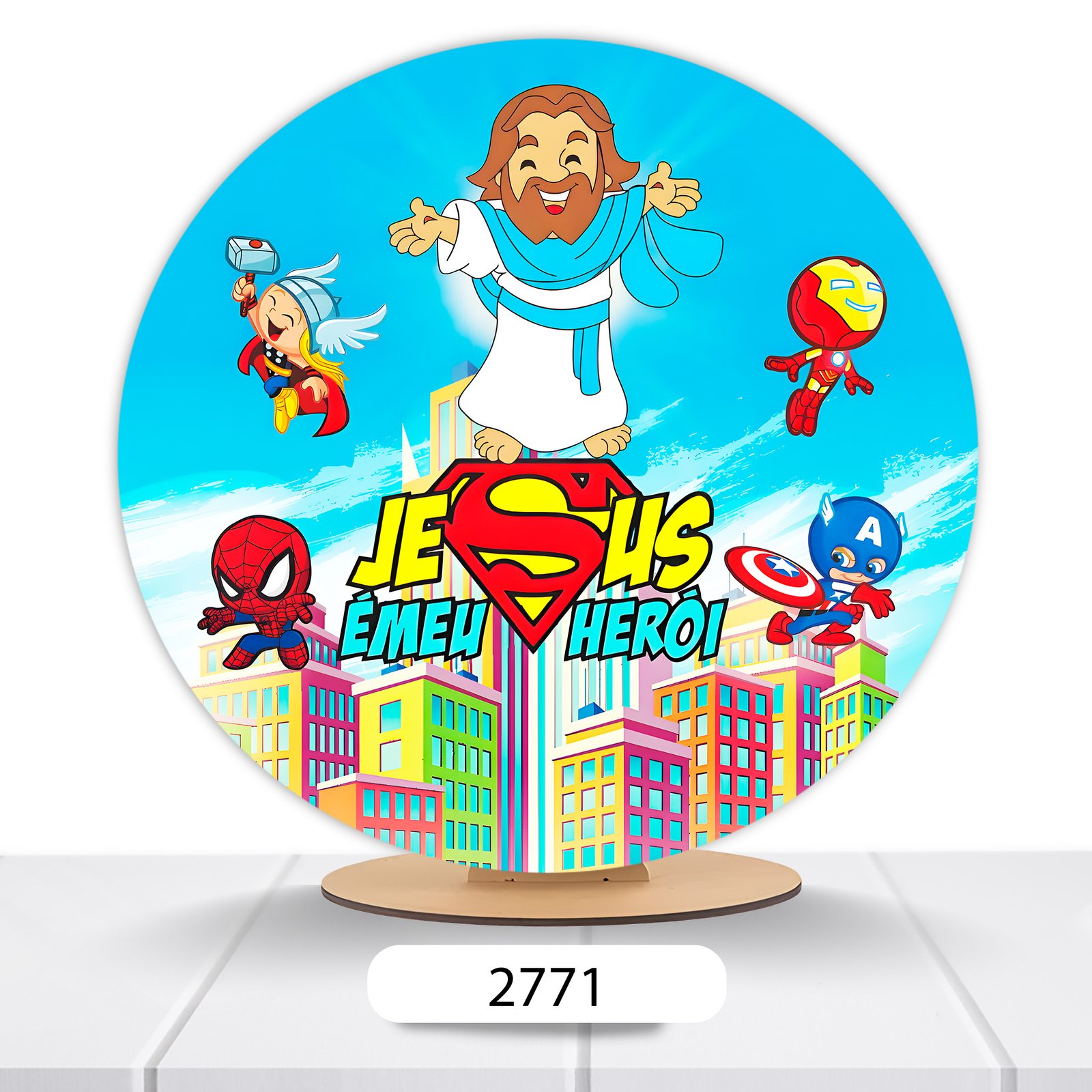 Painel Redondo Jesus 50x50cm - Imagem 14
