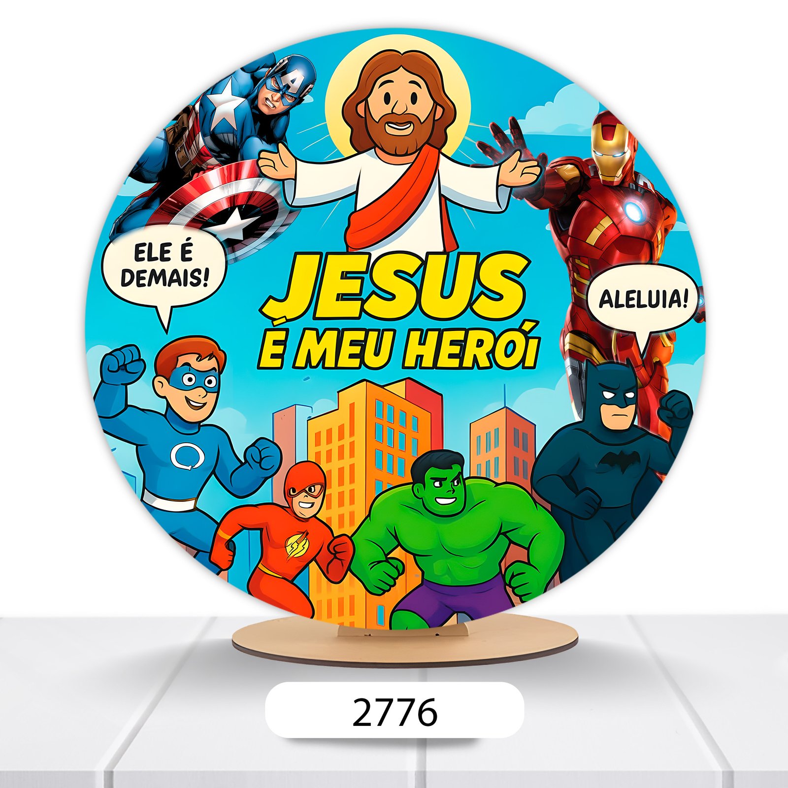 Painel Redondo Jesus 50x50cm - Imagem 19