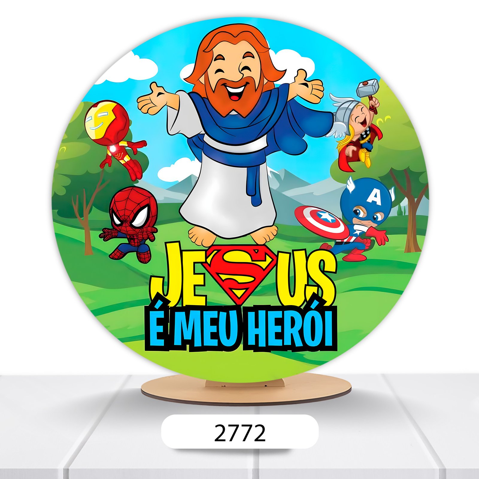 Painel Redondo Jesus 50x50cm - Imagem 15
