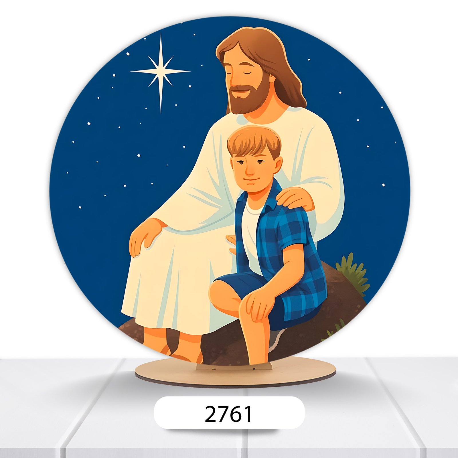 Painel Redondo Jesus 50x50cm - Imagem 4