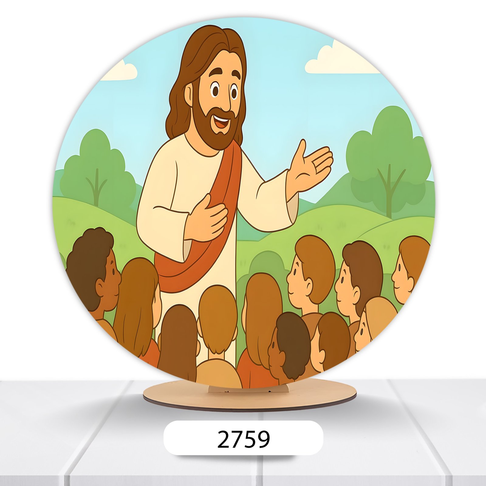 Painel Redondo Jesus 50x50cm - Imagem 2
