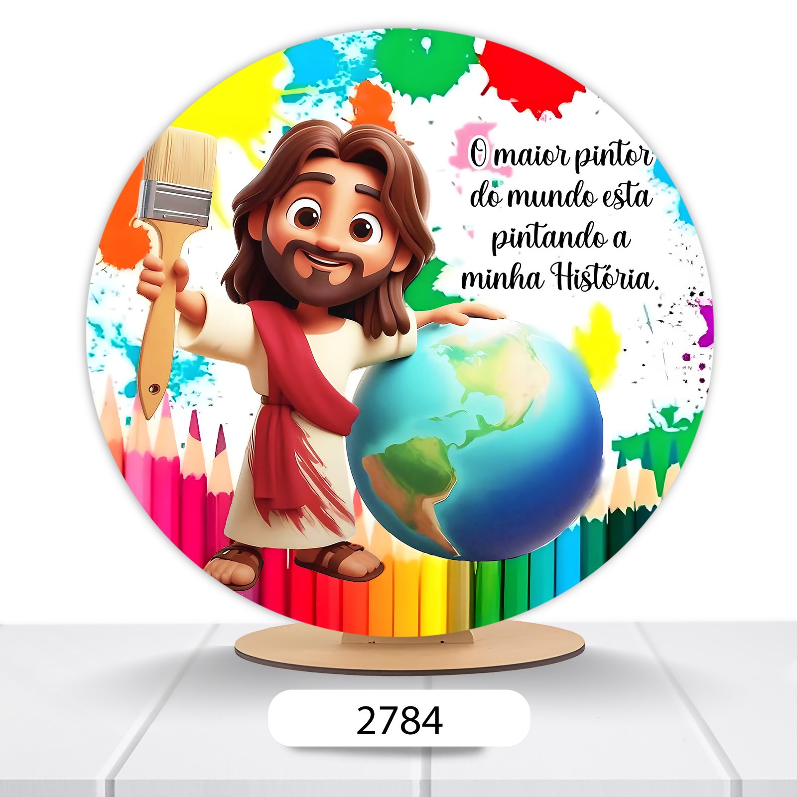 Painel Redondo Jesus 50x50cm - Imagem 8