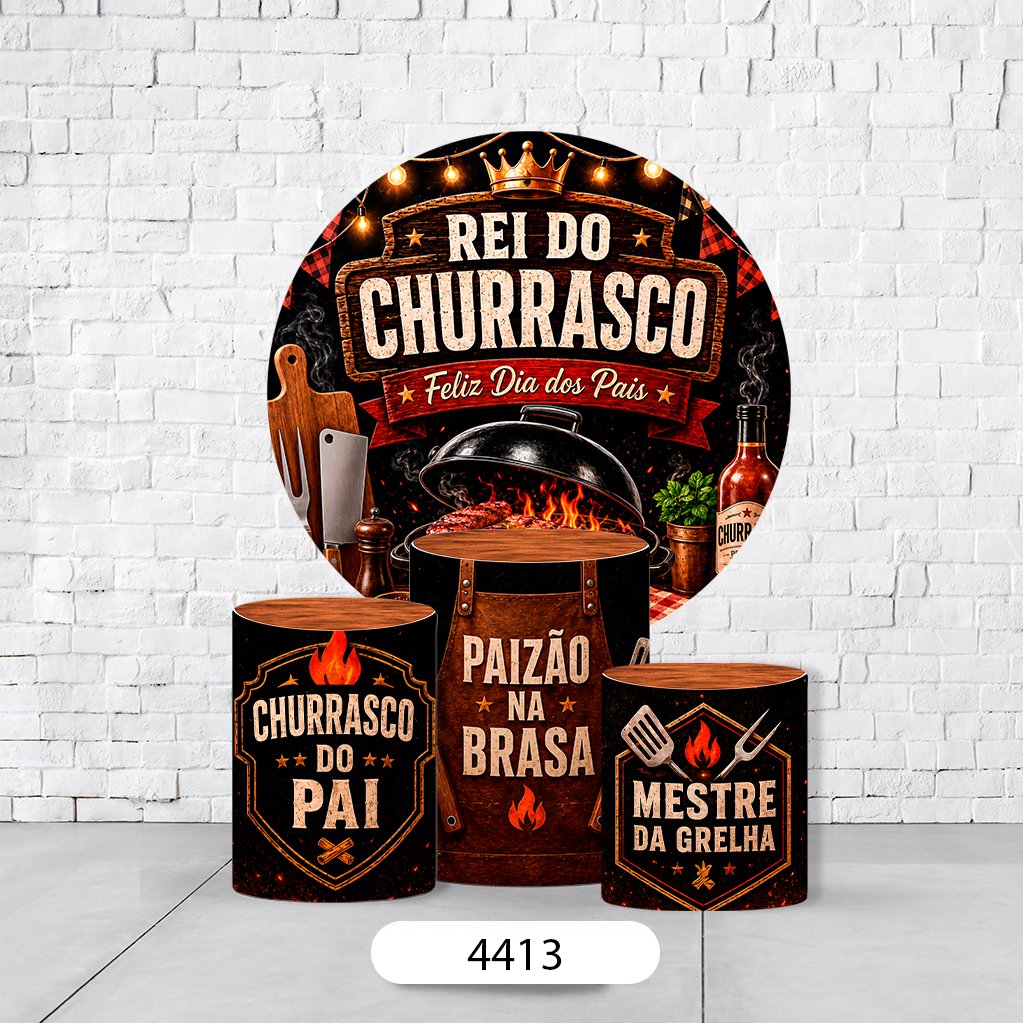 Kit Painel De Festa Dia Dos Pais + Trio De Cilindros Em Tecido - Imagem 2