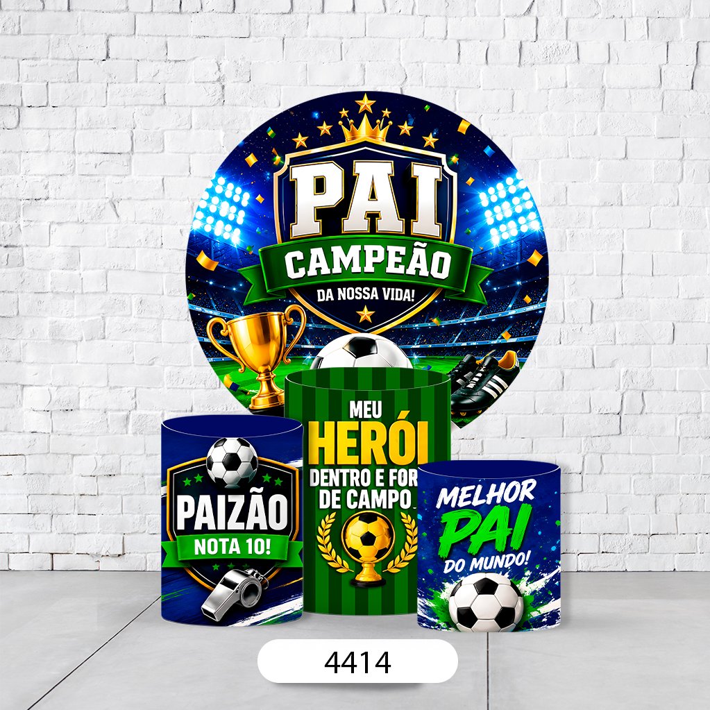Kit Painel De Festa Dia Dos Pais + Trio De Cilindros Em Tecido - Imagem 1