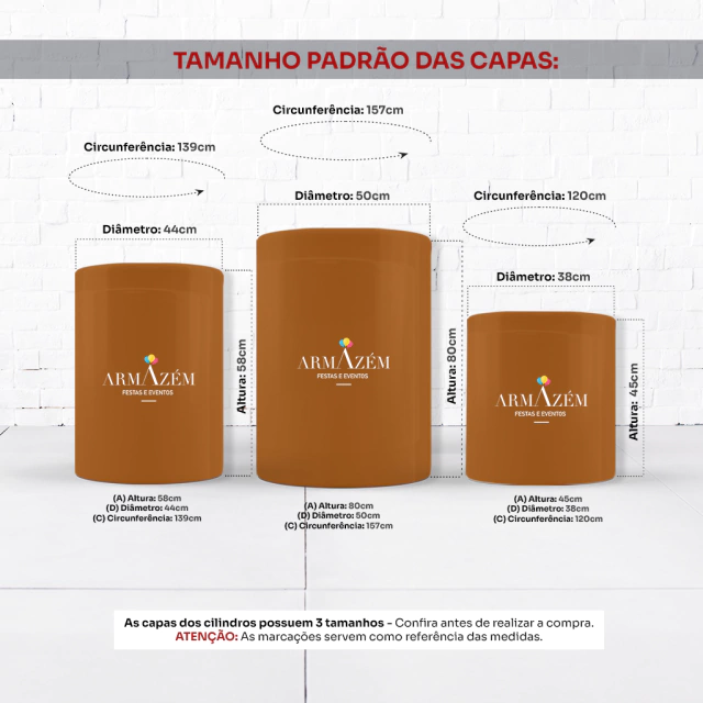 Trio de Cilindros Para Festas Dia Dos Pais Em Tecido Helanca C/Elástico  TRIODE772 - Imagem 1